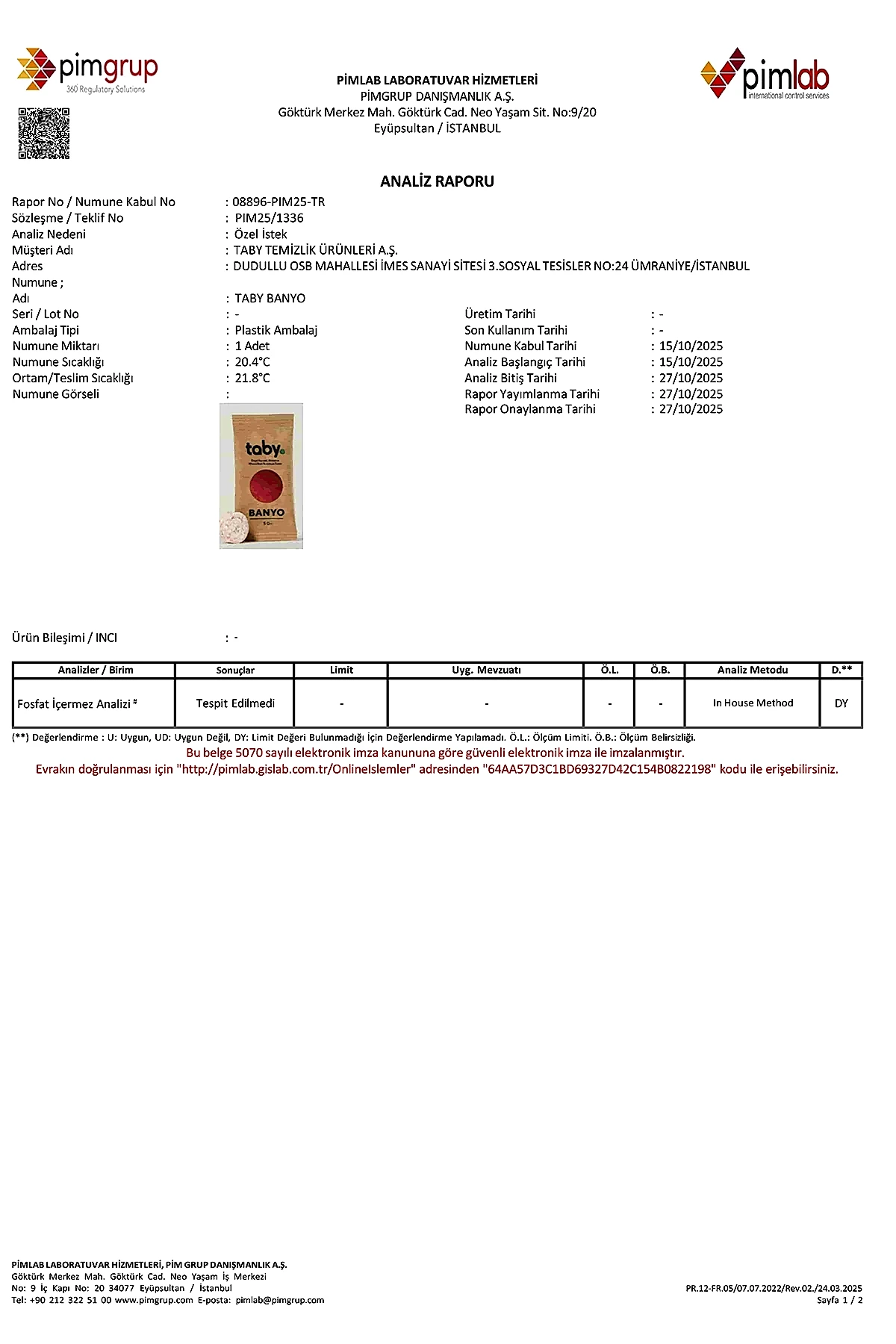 Banyo-Fosfat - Kapak