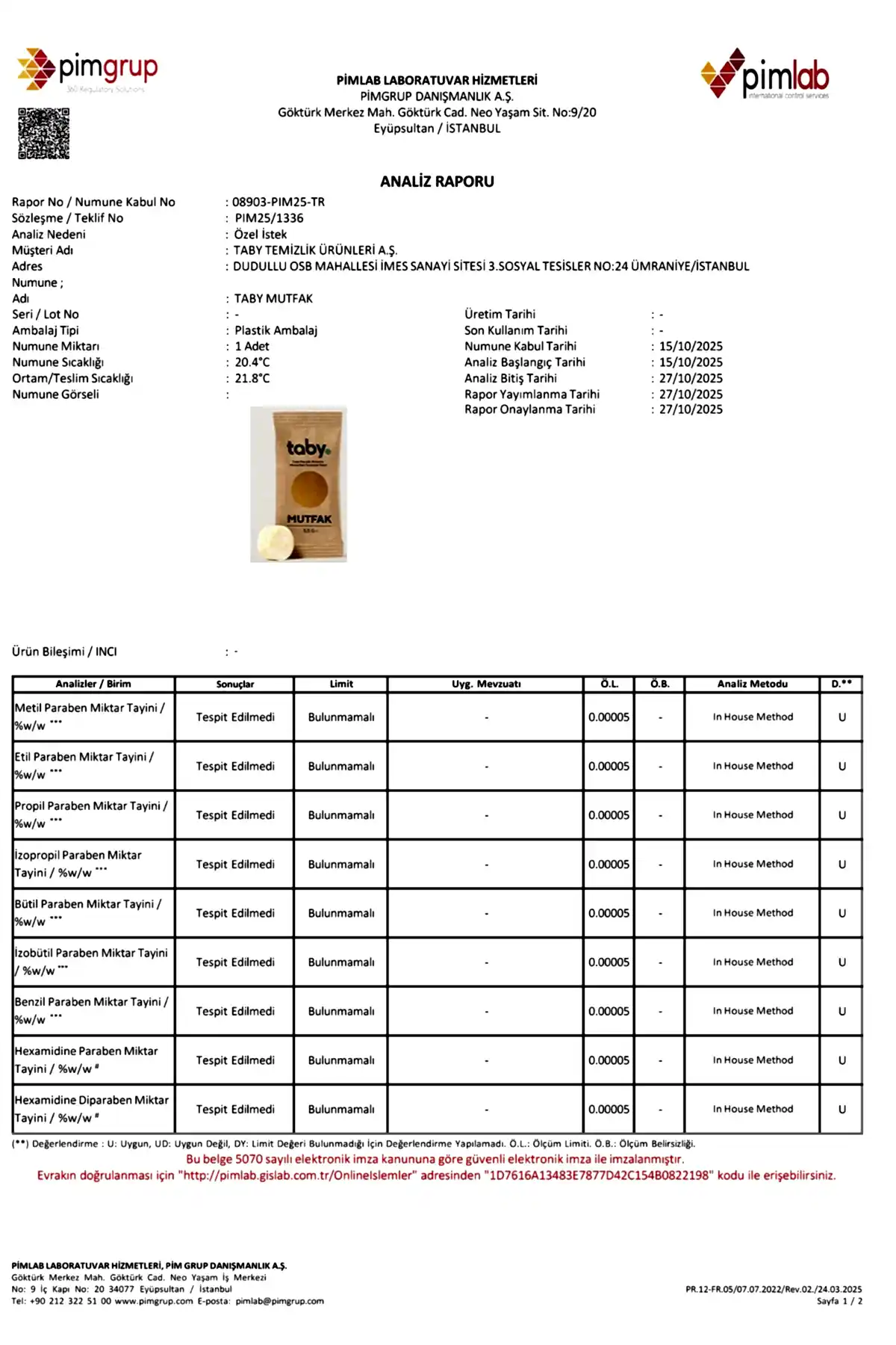 Mutfak-Paraben - Kapak